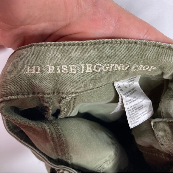 American Eagle Outfitters high Rise Jegging Crop olive green size 6 - Picture 4 of 6